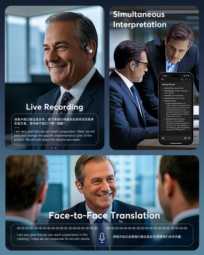 Q16 AI Translation Earbuds 198 Languages Real-Time